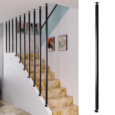 Adjustable-Angle Metal Stair Baluster, Black Style A, 220 cm