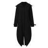 Beokeuioe Women's Lightweight Long Black Hooded Windbreaker Trench Coat view 4
