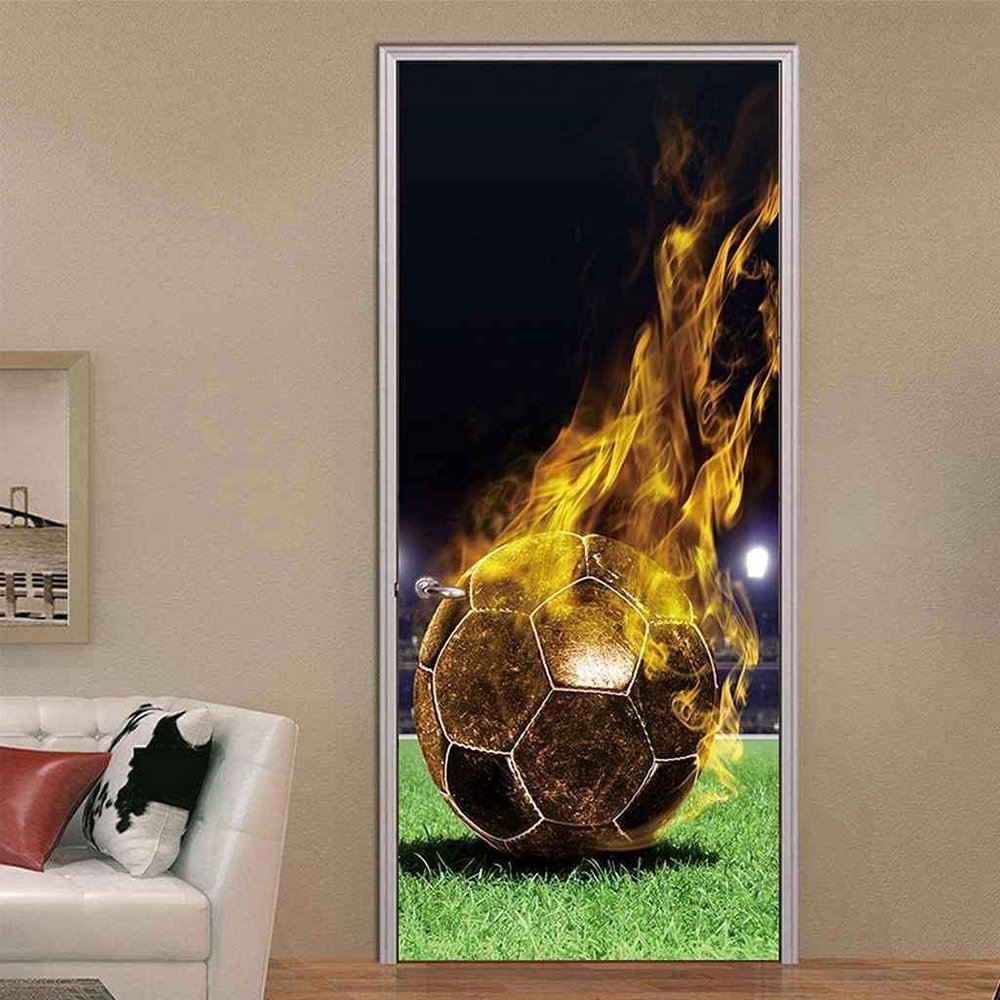 Self-Adhesive Door Mural 77 x 200 cm, Green Grass 3D Design