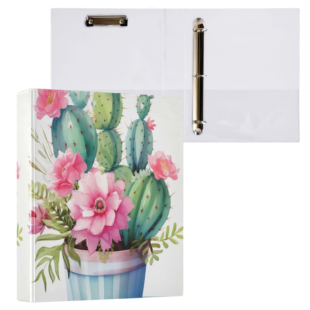 Cactus Cute 3-Ring Binder, 1.5-Inch, with Pockets for Boys
