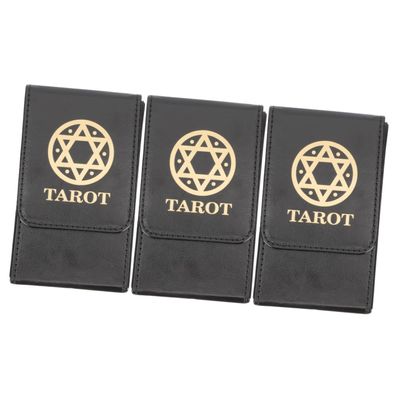 GALPADA 3-Piece PU Tarot Card Storage Box