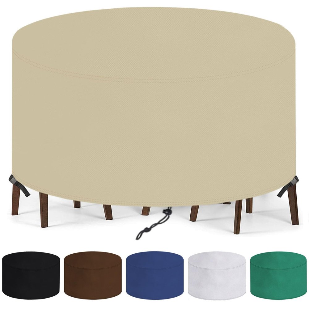 Round Garden Furniture Cover 180 x 80 cm (Dia. x H), Beige