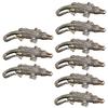 KONTONTY 9-Piece Crocodile Ornament Keychain Set, Mini Alligator Pendants, Brass view 1