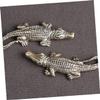 KONTONTY 9-Piece Crocodile Ornament Keychain Set, Mini Alligator Pendants, Brass view 2