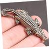 KONTONTY 9-Piece Crocodile Ornament Keychain Set, Mini Alligator Pendants, Brass view 3