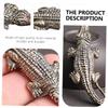 KONTONTY 9-Piece Crocodile Ornament Keychain Set, Mini Alligator Pendants, Brass view 4