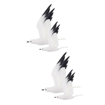 HANABASS 4-Piece Artificial Seagull Ornaments for Garden and Home Decor