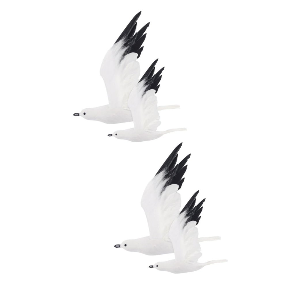 HANABASS 4-Piece Artificial Seagull Ornaments for Garden and Home Decor