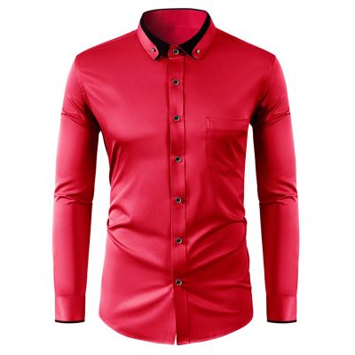 Men’s Business Shirt, Regular Fit, Wrinkle-Free, Long Sleeve, Chest Pocket, Kent Collar