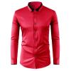 Men’s Business Shirt, Regular Fit, Wrinkle-Free, Long Sleeve, Chest Pocket, Kent Collar view 1