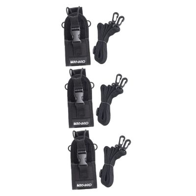 Uonlytech 3-Piece Nylon Radio Holster, Adjustable Pouch for Walkie-Talkies and Outdoor Tools, Durable Nylon Case for Camping and Outdoor Activities