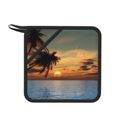 FZGGWYHL Sunset Palm Ocean Silicone Pot Holder