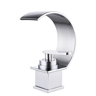 KIUYDHGD Bathroom Waterfall Basin Faucet, Brass, Hot/Cold Water, Gold (Nero)
