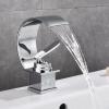 KIUYDHGD Bathroom Waterfall Basin Faucet, Brass, Hot/Cold Water, Gold (Nero) view 2
