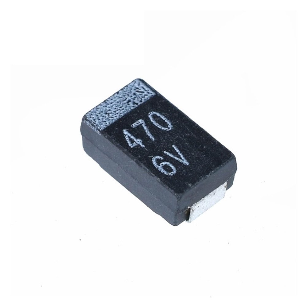 10 pcs Black Low-Profile 470 µF 6.3 V D-Type 7343 SMD Tantalum Capacitors on Tape, PKNVKZIDK