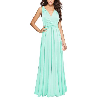 Convertible Multiway Wrap Dress for Bridesmaids and Wedding Guests, S–XL, Mint Green, L