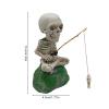Mini Skull Figure Halloween Gothic Decor, Resin Skeleton Fisherman Sculpture (Style C) view 2