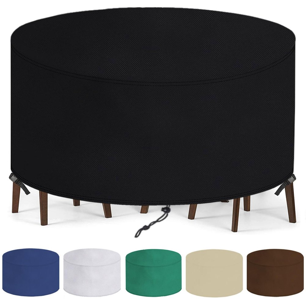 Round Outdoor Furniture Cover 120 x 120 cm, Black