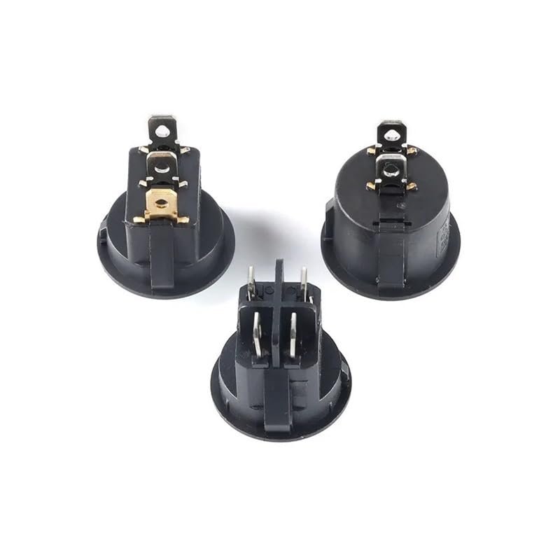20 mm Round KCD1 Rocker Switch, 2/3/4-Pin, 2-/3-Speed, 10 A, Silver, 2-Pack