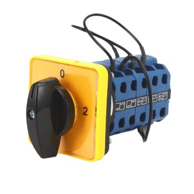 ElectronicSwitch SZW26/LW26-20 D307.5GL 20A 5-Pole 3-Position 1-0-2 Panel-Mount Transfer Rotary Cam Changeover Switch