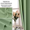 GAIFNAG Blackout Curtain, 180 x 90 cm, Thermal-Insulating Linen Look, Light Green view 3