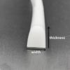 Solid Silicone Rubber D-Shaped Semicircular Sealing Strip, Thermal Insulation Strip, 12 mm, 10 mm Thickness, 10 mm/12 mm/25 mm/5 mm/15 mm Width (Size: 12 mm, Style: view 2