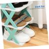 OFFSCH Tall Narrow Shoe Rack for Children's Shoes, 5-Tier X-Shaped PP, Space-Saving and Stable view 2