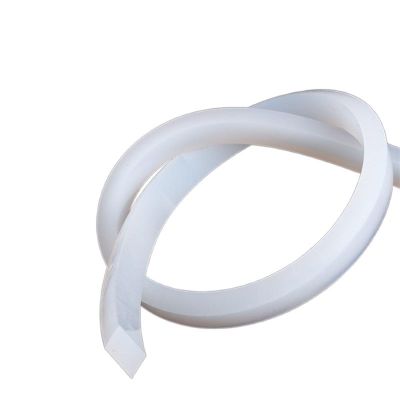 Solid White Silicone Square Strips, 1 m/2 m, Heat-Resistant, Non-Slip, Waterproof