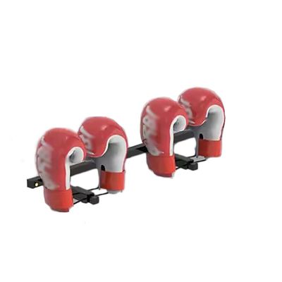 WDJBPSH Wall-Mounted Boxing Glove Holder, Black, with Metal Hooks, Holds 2/3 or 4/5 Pairs (55 cm/21.6 in Long)