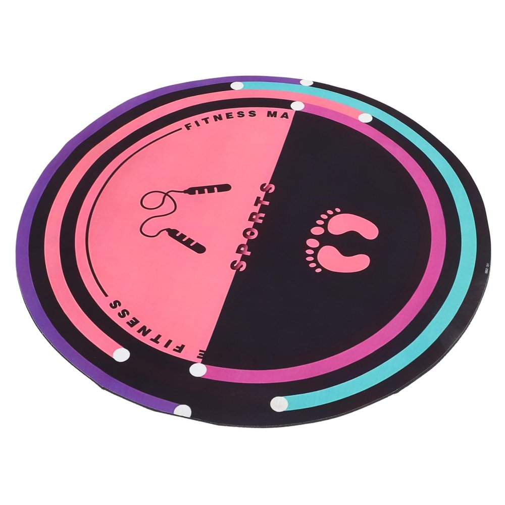 HONMEET Non-Slip Round Silicone Jump Rope Mat with Technofleece, Portable Multifunctional Training Pad for Home Exercise and Training