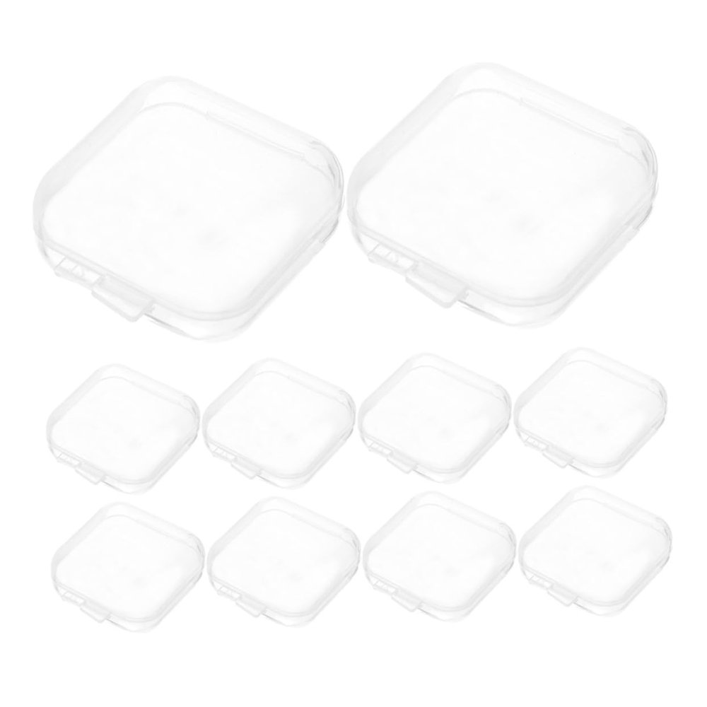 Transparent Plastic Earring Storage Boxes with Lids, 40-Pack