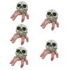 Ciieeo 5-Piece Skull Finger Ornaments, Bloody Halloween Skull Decorations, Resin Skeleton Hand Sculptures view 1