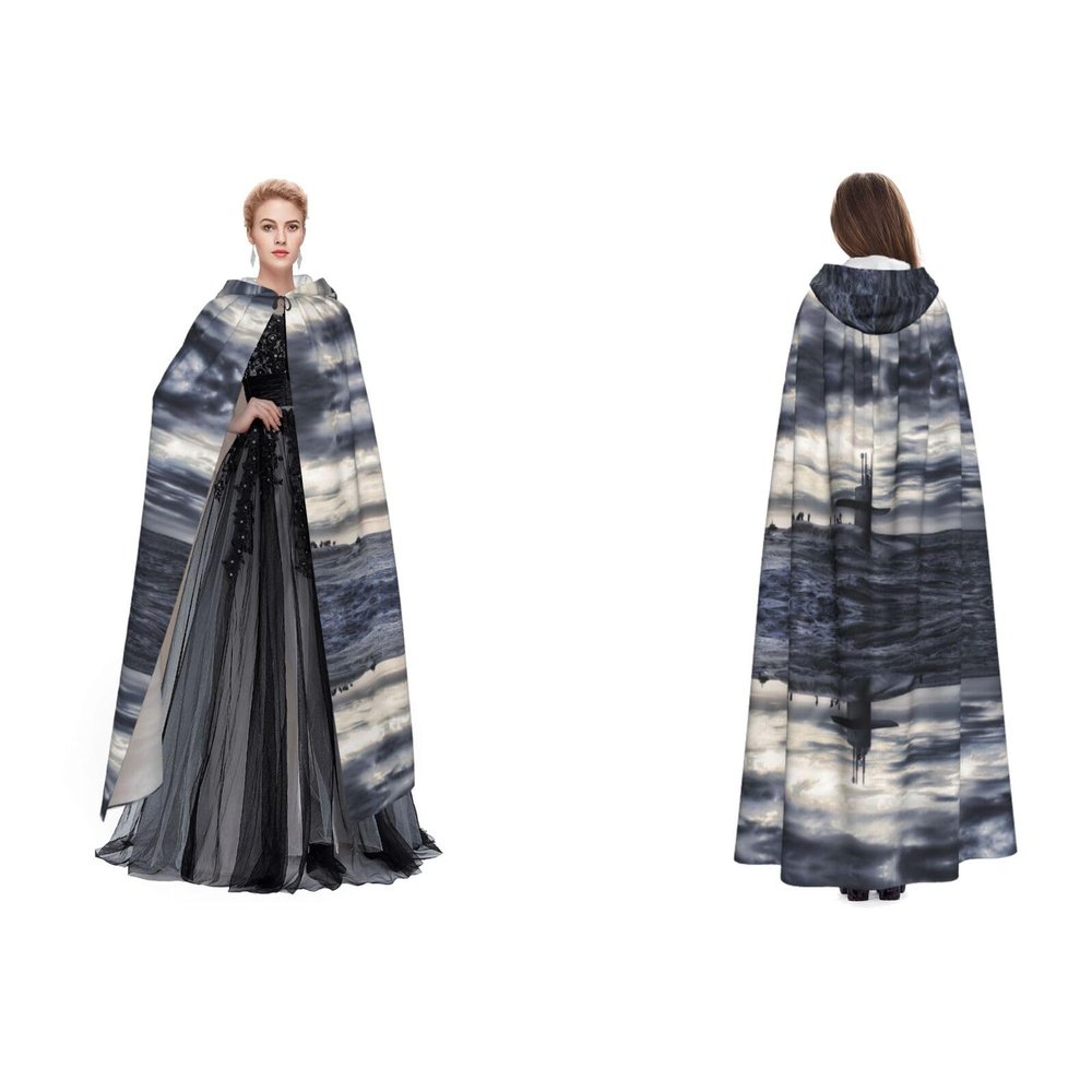 LPWTYCBV Giant Atomic Ship Hooded Cape for Halloween and Costume Parties