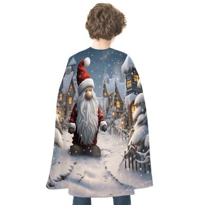 Reversible Halloween Cloak with Christmas Snow Print
