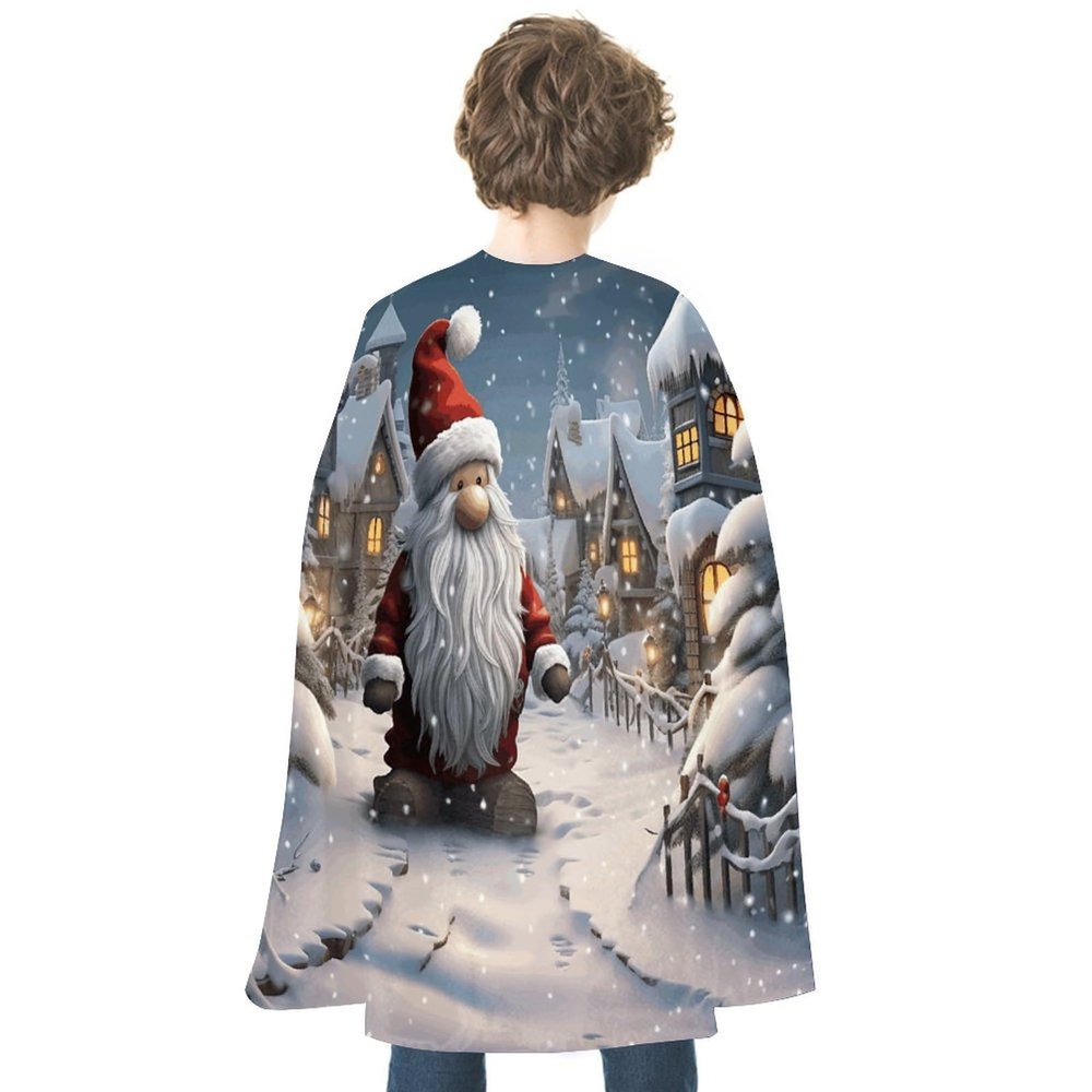 Reversible Halloween Cloak with Christmas Snow Print