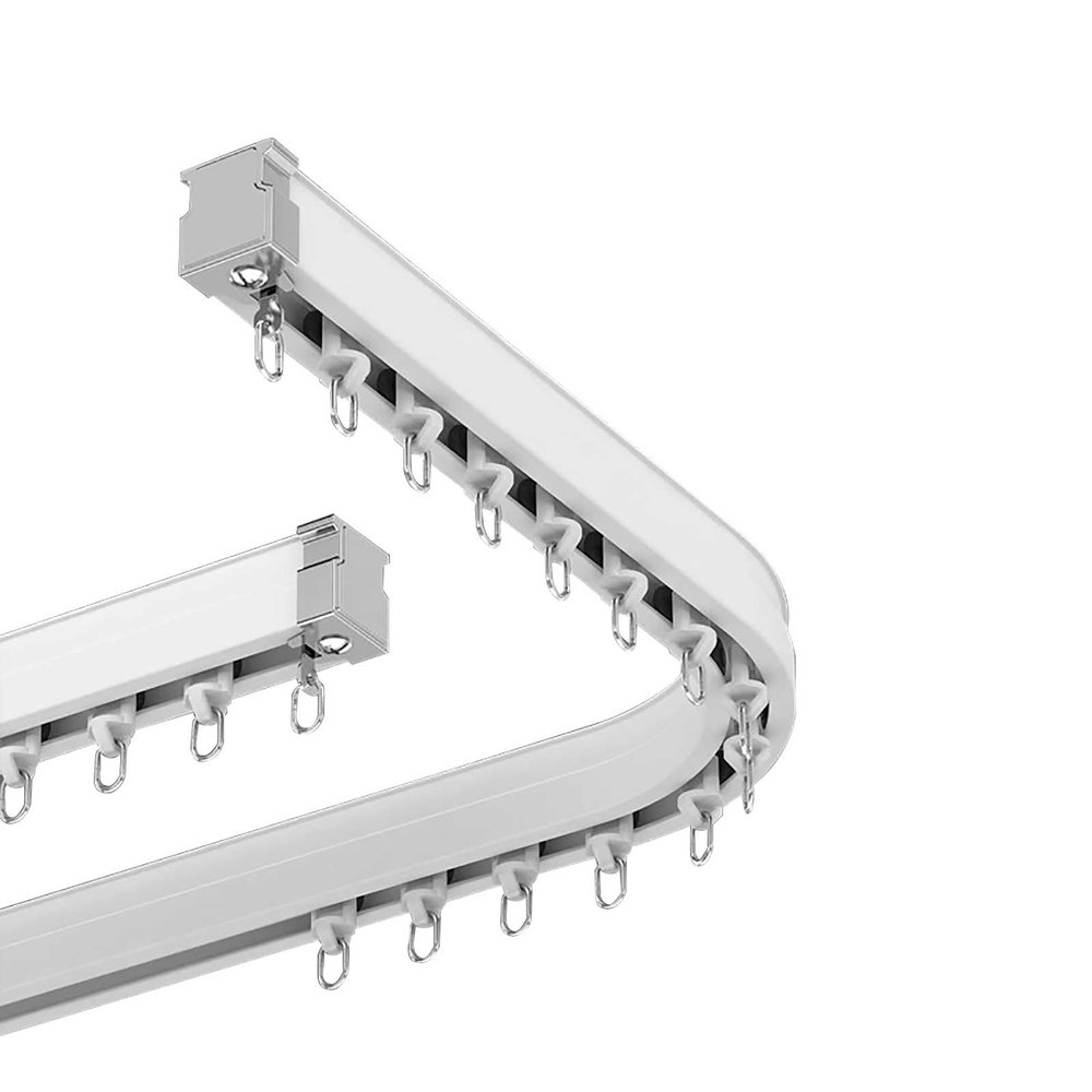 Flexible Ceiling-Mounted Aluminum Curtain Track, Single Track, Black, 2.5 m (8.2 ft)