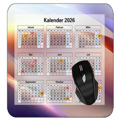 YENDOSTEEN 2026 Calendar Mouse Pad, Non-Slip Rubber Base, Butterfly Flower Design