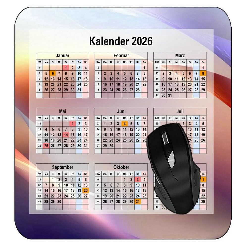 YENDOSTEEN 2026 Calendar Mouse Pad, Non-Slip Rubber Base, Butterfly Flower Design