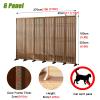 10-Panel Folding Wooden Room Divider with Detachable Base, 200 cm Tall view 2