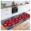 Siunwdiy Red Vintage Kitchen Runner Rug, Low-Pile Moroccan Style, 70 x 290 cm view 3