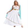 Freebily Women's Greek Goddess Costume Dress, Sleeveless Roman Toga, Light Blue, 3XL view 1