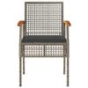 HEFZGDB 3-Piece Bistro Set with Cushions, Gray Poly Rattan and Acacia Wood view 4