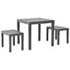 HEFZGDB Brown Plastic Garden Table Set with 2 Benches view 1