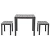 HEFZGDB Brown Plastic Garden Table Set with 2 Benches view 2