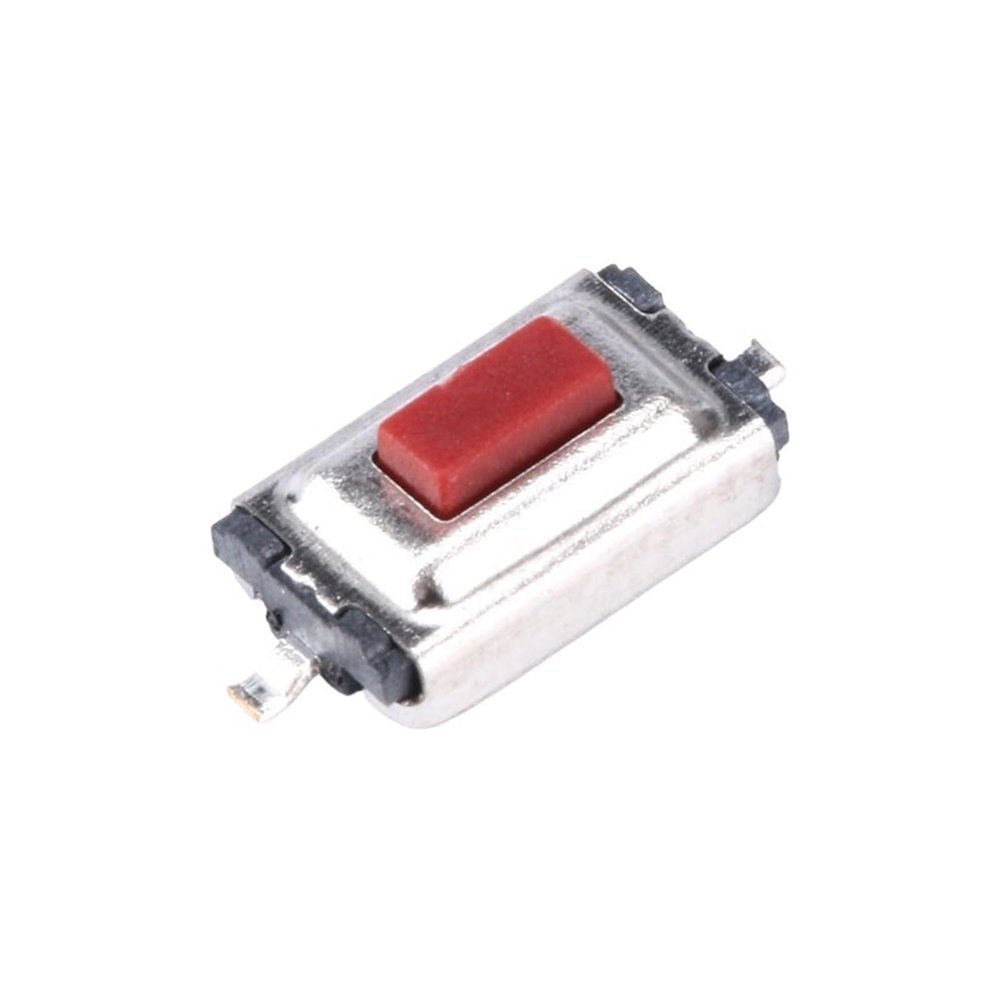 20-Piece 3 × 6 × 2.5 mm SMD Tactile Switches, 2-Pin, White/Red Button Head