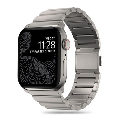 TECH PROTECT SteelBand Watch Band - Metal Replacement Band, Elegant Strap | Compatible with Apple Watch 4/5/6/7/8/SE/Ultra | Titanium