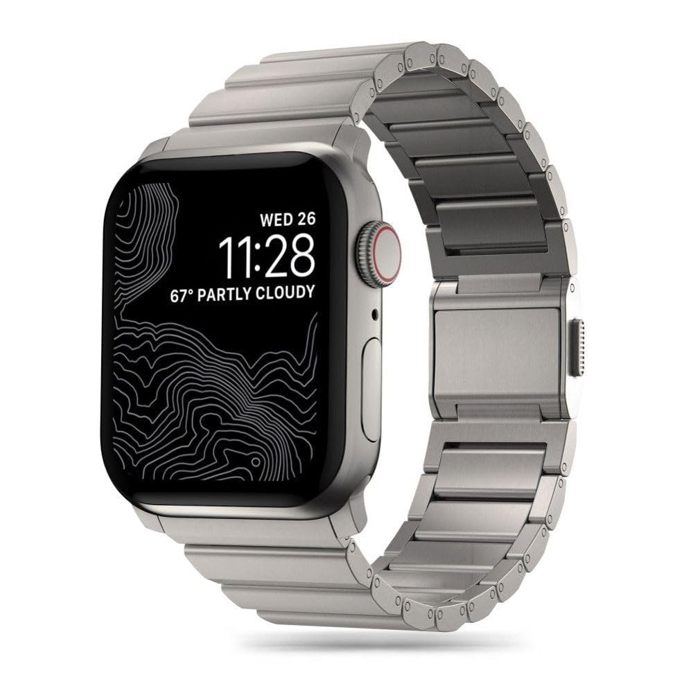 TECH PROTECT SteelBand Watch Band - Metal Replacement Band, Elegant Strap | Compatible with Apple Watch 4/5/6/7/8/SE/Ultra | Titanium