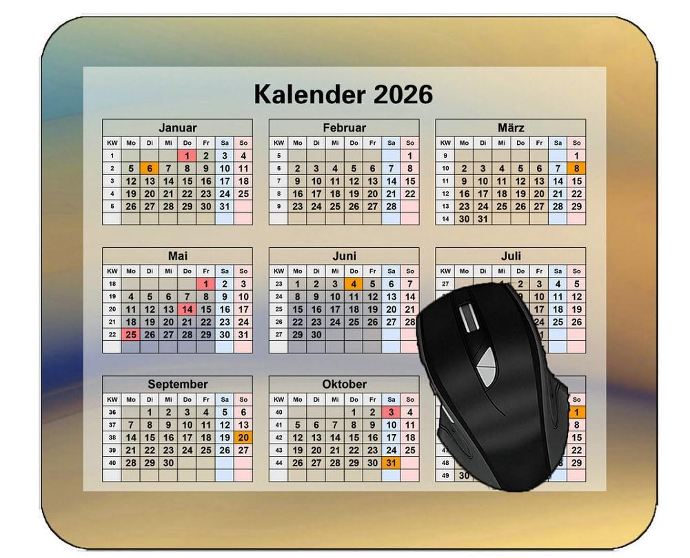 YENDOSTEEN 2025 Flower Petal Calendar Mouse Pad