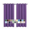 CHENG Blackout Eyelet Curtain Panels, Thermal Insulating, 200 x 200 cm (H x W), Violet, 2-Piece Set view 1