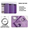 CHENG Blackout Eyelet Curtain Panels, Thermal Insulating, 200 x 200 cm (H x W), Violet, 2-Piece Set view 4